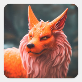 Adesivo Quadrado Criatura Laranja