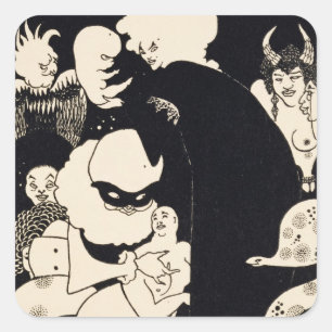 Adesivo Quadrado Criaturas Estranhas de Lucian, ilustração de Luc