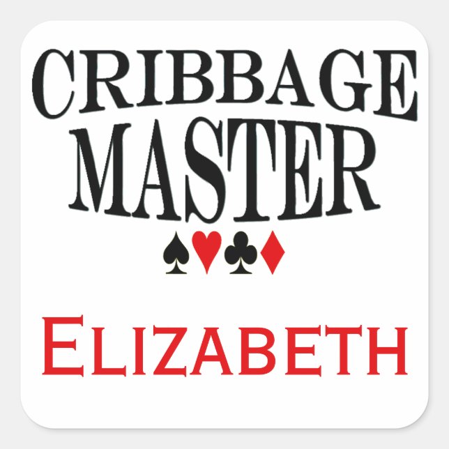 Adesivo Quadrado Cribbage Master Personalizado (Frente)