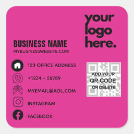 Adesivo Quadrado Crie o próprio logotipo de Cartão de visita de CÓD