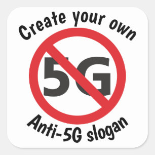 Adesivo Quadrado Crie seu autocolante anti-5G