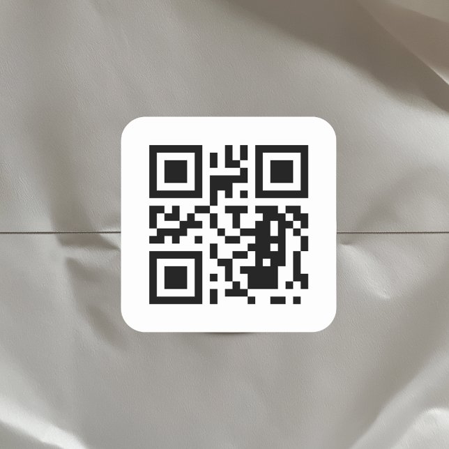 Adesivo Quadrado Crie seu código QR personalizado (QR Code Square White Sticker)