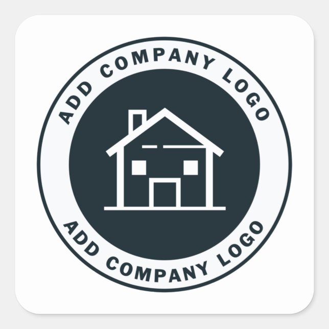 Adesivo Quadrado Crie seu gerente personalizado de logotipos da emp (Frente)