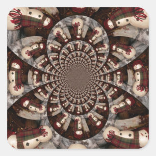 Adesivo Quadrado Crie seu lindo bonitinho de neve