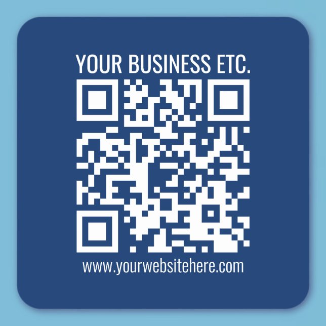 Adesivo Quadrado Crie seu próprio código QR | Azul (Criador carregado)