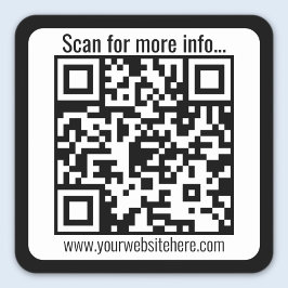 Adesivo Quadrado Crie seu próprio código QR com limite | Preto e br