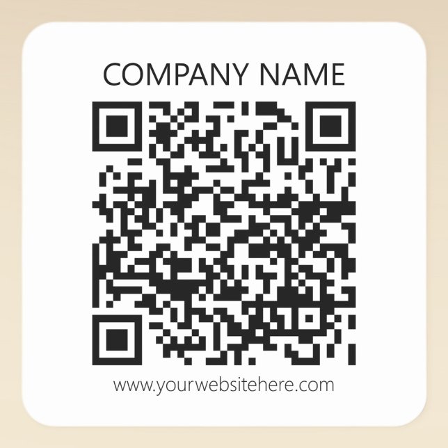 Adesivo Quadrado Crie seu próprio código QR | Preto e Branco (Criador carregado)