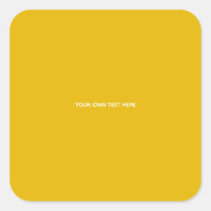 Adesivo Quadrado Crie Seu Próprio Design Amarelo Personalizado