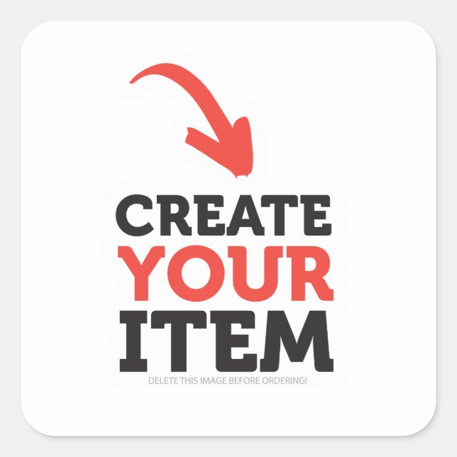 Adesivo Quadrado CRIE-SEU PRÓPRIO DIY Faça upload personalizado de  (Frente)