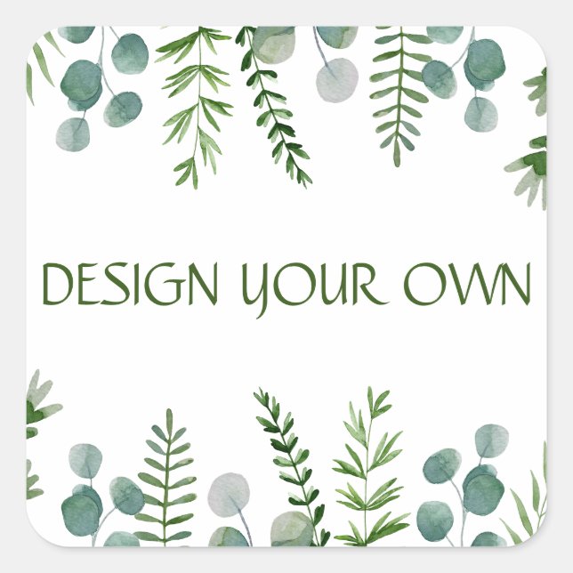 Adesivo Quadrado Crie seu próprio floral  (Frente)