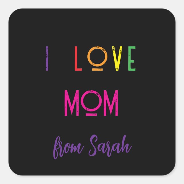 Adesivo Quadrado Crie seu próprio presente fotográfico no dia da mã (Frente)