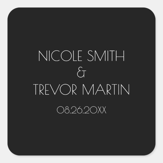 Adesivo Quadrado Crie seu próprio - Preto (Frente)