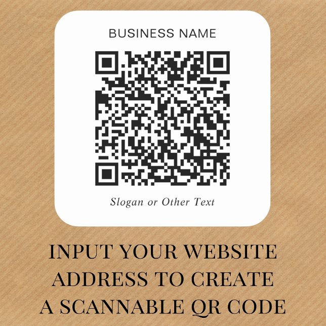 Adesivo Quadrado Crie seu próprio Promocional de código QR (Our user-friendly template will generate your QR code automatically from your website address)