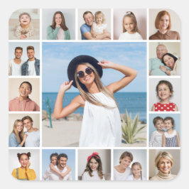 Adesivo Quadrado Crie Sua Própria Colagem de 17 Fotos