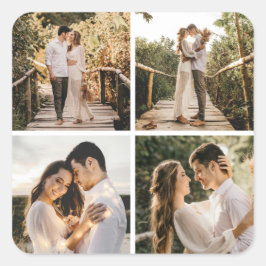 Adesivo Quadrado Crie Sua Própria Colagem de 4 Fotos