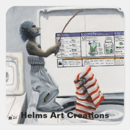 Adesivo Quadrado Crime de Pesca Criminal Fantasia