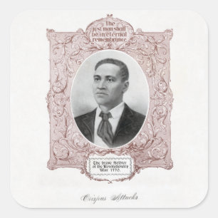 Adesivo Quadrado Crispus Attucks: mártir da Revolução Americana