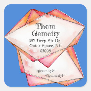 Adesivo Quadrado Cristal Gem Frame for Company Personal Info