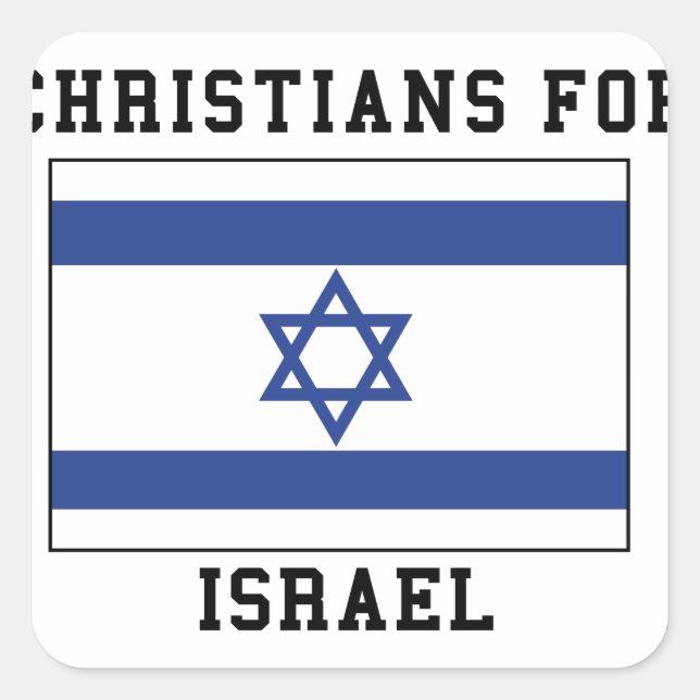 Adesivo Quadrado Cristãos para Israel (Frente)