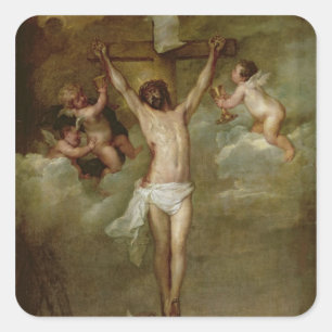 Adesivo Quadrado Cristo atendido pelos anjos que guardaram cálices