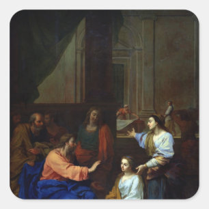 Adesivo Quadrado Cristo com Martha e Mary