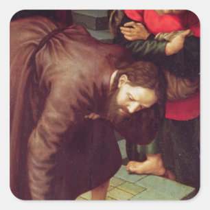 Adesivo Quadrado Cristo e o adultèrio recolhido mulher