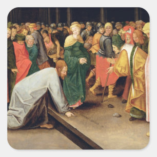 Adesivo Quadrado Cristo e o adultèrio recolhido mulheres, 1628
