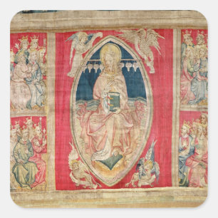 Adesivo Quadrado Cristo enthroned com os animais apocalípticos