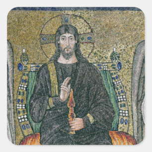 Adesivo Quadrado Cristo enthroned com os anjos