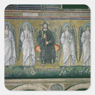 Adesivo Quadrado Cristo enthroned com os anjos 2