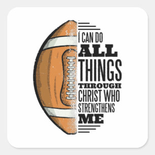 Adesivo Quadrado Cristo futebolista Faith Jesus