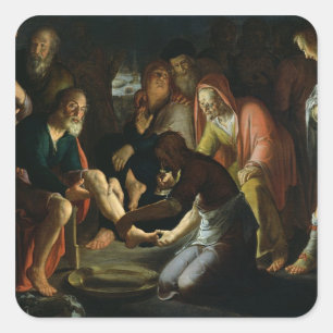 Adesivo Quadrado Cristo Lavando os Pés dos Discípulos, 1623