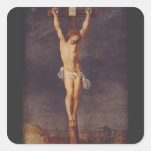 Adesivo Quadrado Cristo morto na cruz por Peter Paul Rubens 