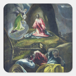 Adesivo Quadrado Cristo no jardim das azeitonas