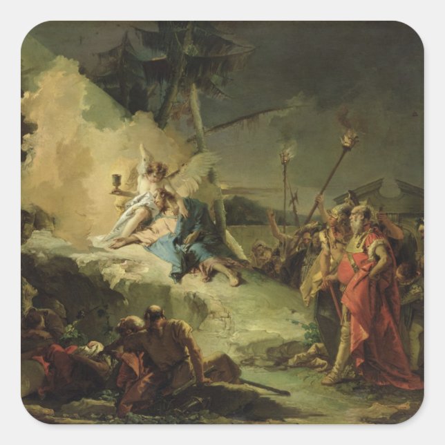 Adesivo Quadrado Cristo no Jardim de Gethsemane (Frente)