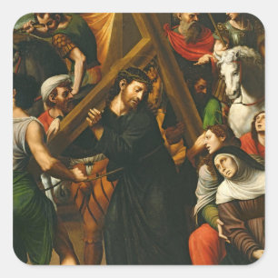 Adesivo Quadrado Cristo que leva a cruz