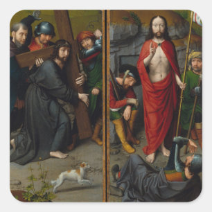Adesivo Quadrado Cristo que leva a cruz