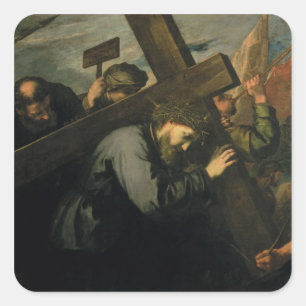 Adesivo Quadrado Cristo que leva a cruz, 1635