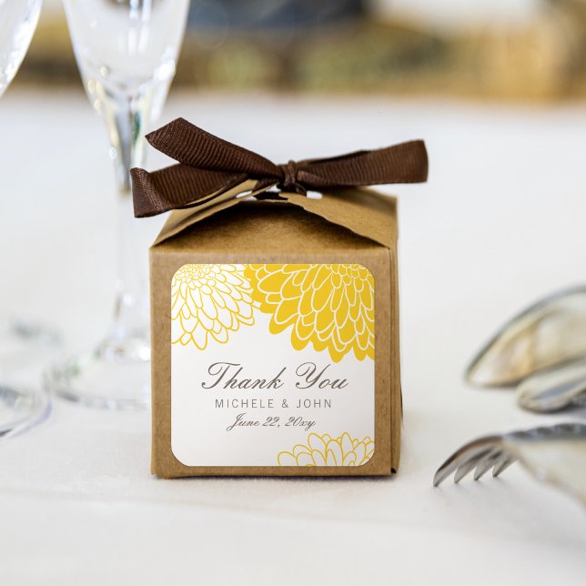 Adesivo Quadrado Cristóvão Amarelo Branco Obrigado Stickers (Criador carregado)