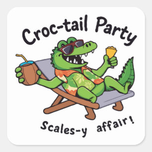 Adesivo Quadrado Croccy! - Legal Croc-tail Party