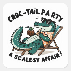 Adesivo Quadrado Croccy! - Legal Croc-tail Party