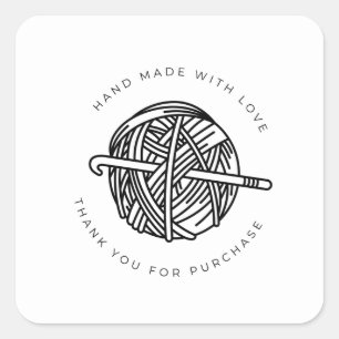 Adesivo Quadrado CROCHET ESPECIAL OBRIGADO AO SEU Autocolante