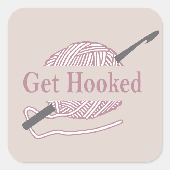 Adesivo Quadrado crocheteiro engraçado com citação de crochê (Frente)