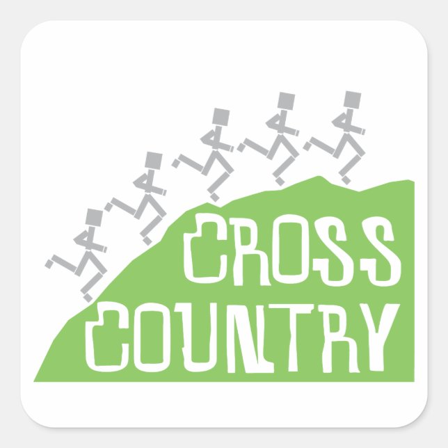 Adesivo Quadrado Cross Country Runners em Hill © Stickers (Frente)