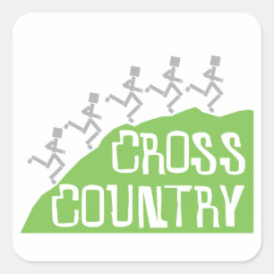 Adesivo Quadrado Cross Country Runners em Hill © Stickers