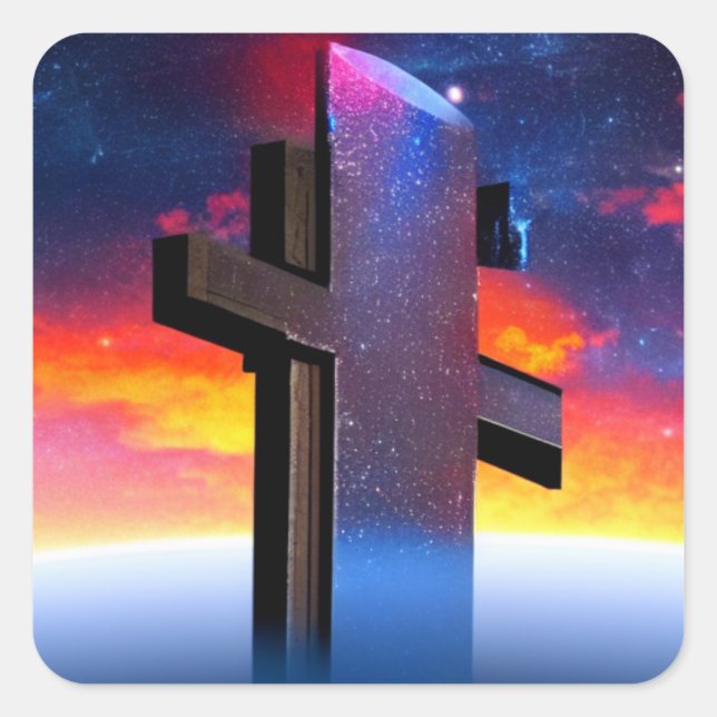 Adesivo Quadrado Cross Obelisk Sticker (Frente)