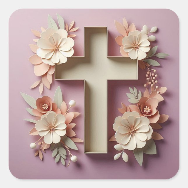 Adesivo Quadrado Cross Sticker Rosa - design Ai (Frente)
