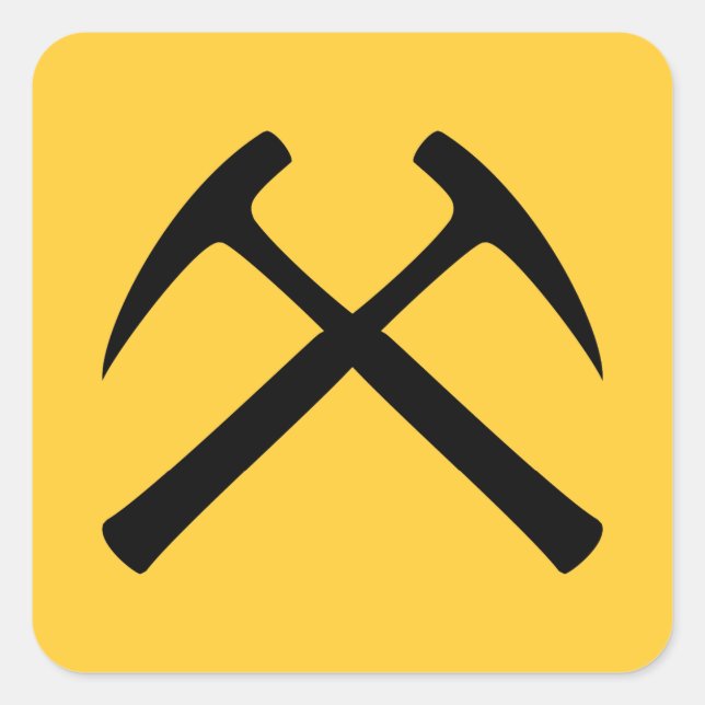 Adesivo Quadrado Crossed Rock Hammers Sticker (Frente)