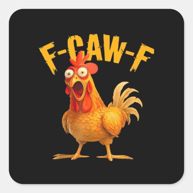 Adesivo Quadrado Crow Humor F-Caw-F Gothic Funny Retro Cool (Frente)