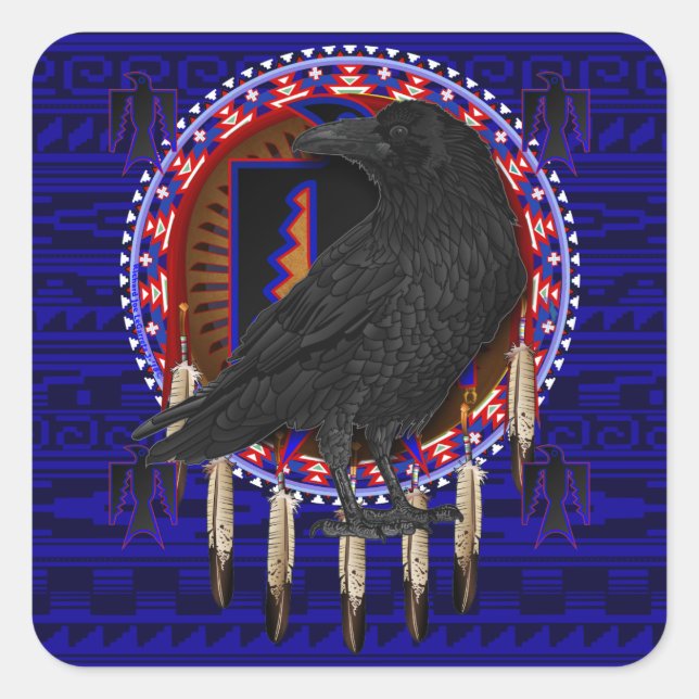 Adesivo Quadrado Crow Native Sticker Design (Frente)